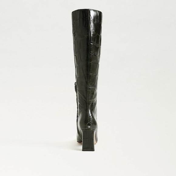 Sam Edelman Sylvia2 Knee High Boots in deep olive croco leather - Picture 5 of 16